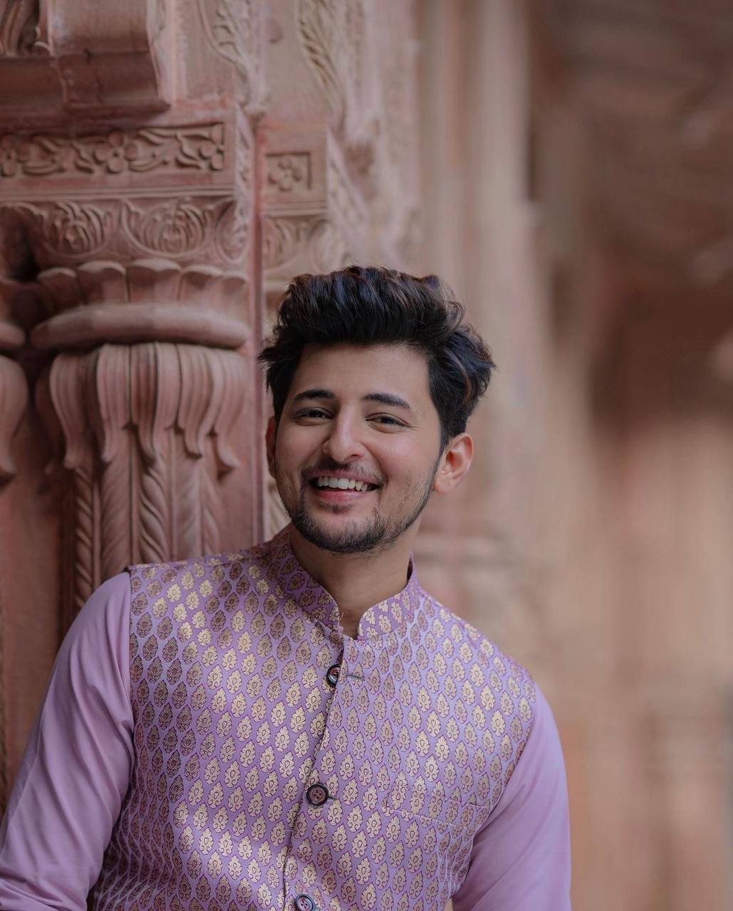 Riwaaz Kurta's DR Lavender Jacquard Jacket And Kurta Set For Men's - Image 5
