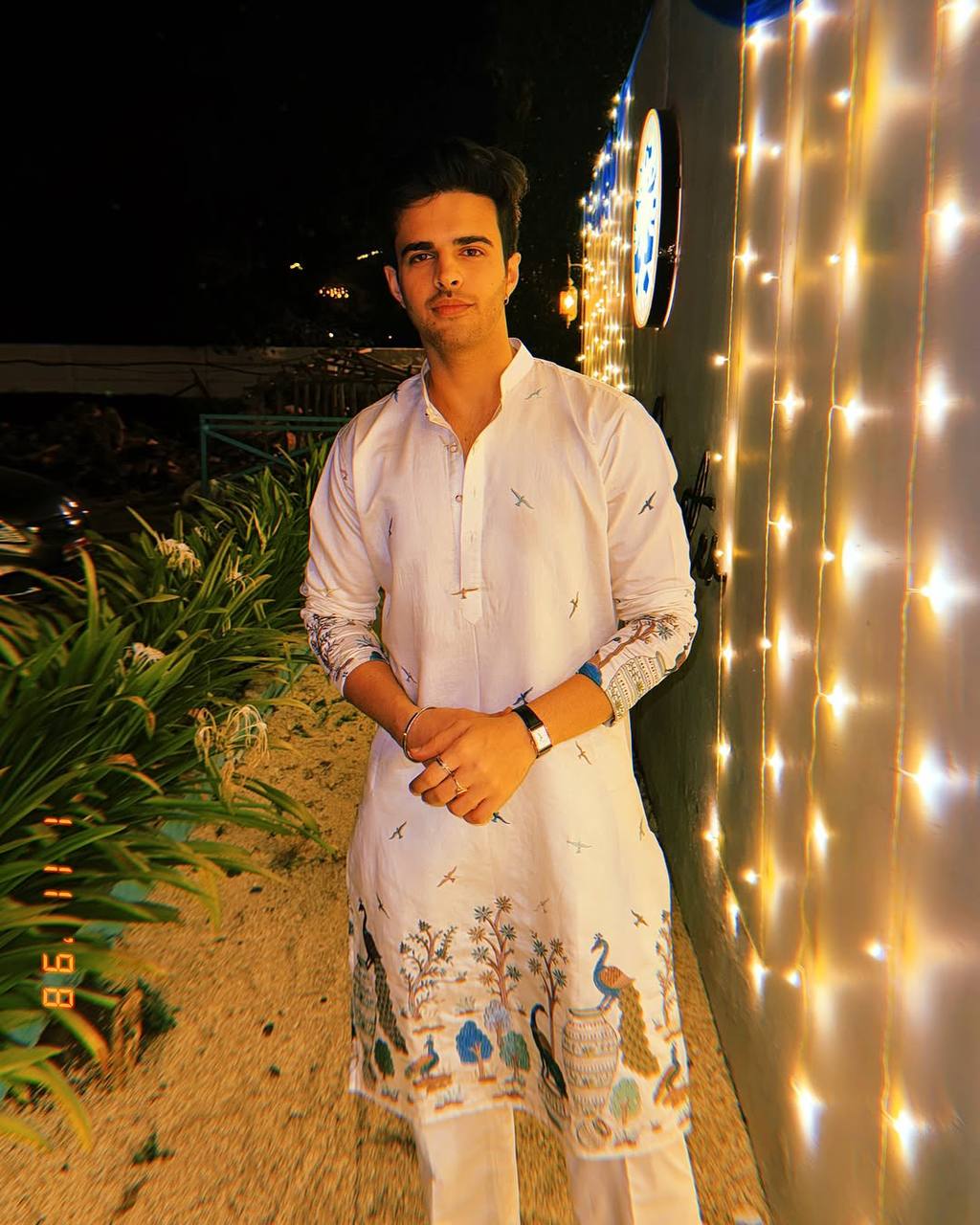 TREE N PEACOCK DAMAN PRINTED WORK KURTA PAJAMA SET FOR MEN'S - Image 4
